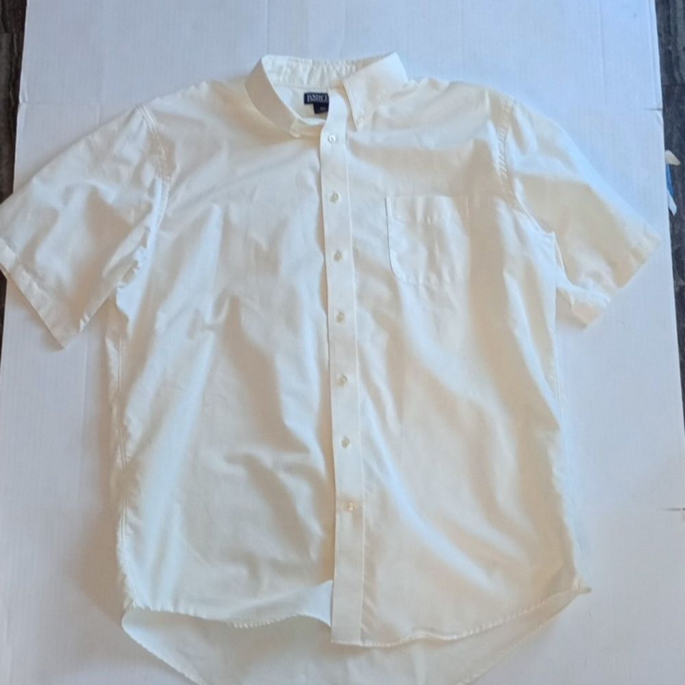 XL - 17 1/2" -  Men's Off White Button Down Dress Shirt